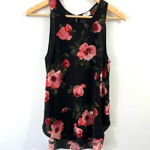 Wilfred Floral Sleeveless Top - Black and Pink